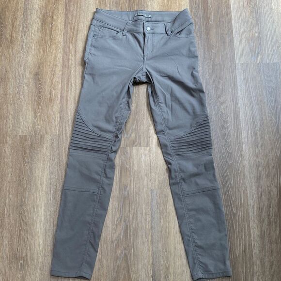 Prana Brenna Gray Moto Stretch Skinny Pants Sz 4 - Picture 3 of 12